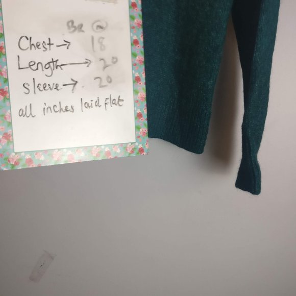 Greeen Alpaca Merino Wool blend Turtleneck rollneck warm sweater, Womens Medium - Picture 5 of 6